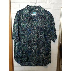Vintage  In Private Unisex 100% Silk short sleeve Multi Color Sz  Medium